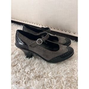 Born b.o.c. Pumps Leather Strap Heel Vtg Look Witchy Retro Whimsigoth Goth Sz 8